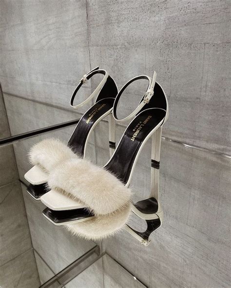 ysl fur sandals